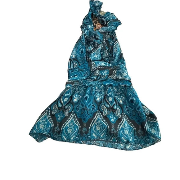 EUC colorful beauty Oscar By Oscar De La Renta 100% silk boho pattern halter 10 - Picture 1 of 5